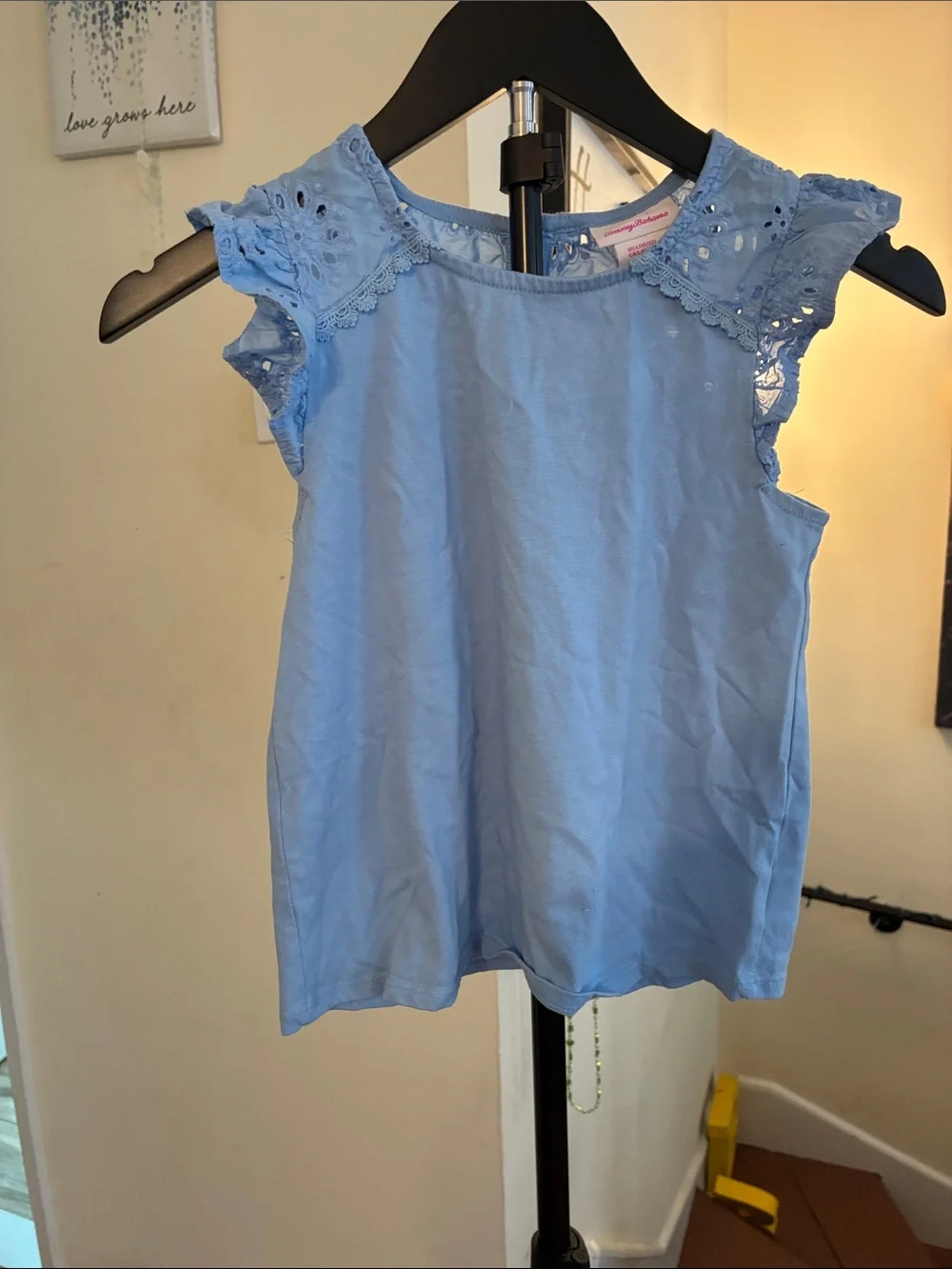 Tommy Bahama Light Blue Eyelet Cap-Sleeve Camisole